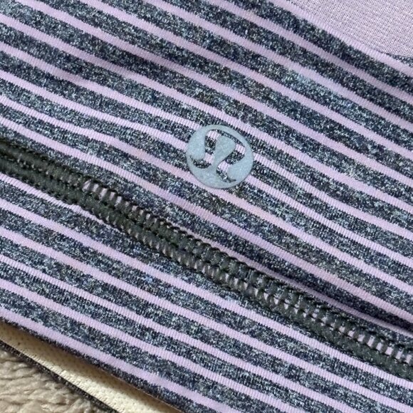 Lululemon All Sport Sport Yoga Athleisure Bra Hyper Stripe Mauvelous Grey 6 - Picture 6 of 7